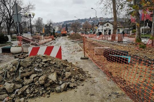 Valjevo obnova Ulice Vuka Karadžića prema kolskom mostu Kolubara reka