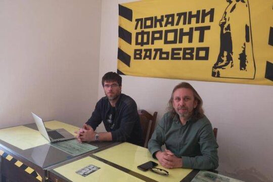 kandidati koalicione liste MORAMO Ljubomir Radović i Ivan Manić Lokalni front iz Valjeva foto sjk Objektiva.rs