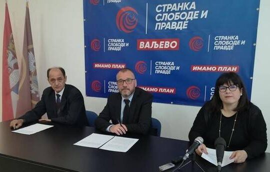 Stranka slobode i pravde SSP Gradski odbor Valjevo 29. mart 2022. konferencija za novinare Gordan Milosavljević Branko Bane Ivković Anđelka Rakić lista Ujedinjeni za pobedu Srbije Marinika Tepić foto Snežana Jakovljević Krunić Objektiva.rs Valjevo