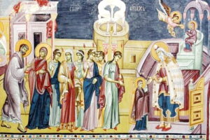 Vavedenje-Presvete-Bogorodice-freska-u-manastiru-Studenica-Srbija