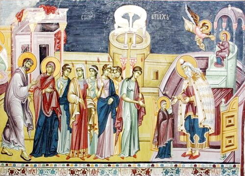 Vavedenje-Presvete-Bogorodice-freska-u-manastiru-Studenica-Srbija