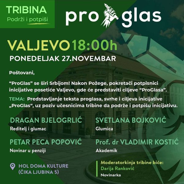 ProGlas-najava-Valjevo-27-11-2023-prenosi-Objektiva.rs-vesti