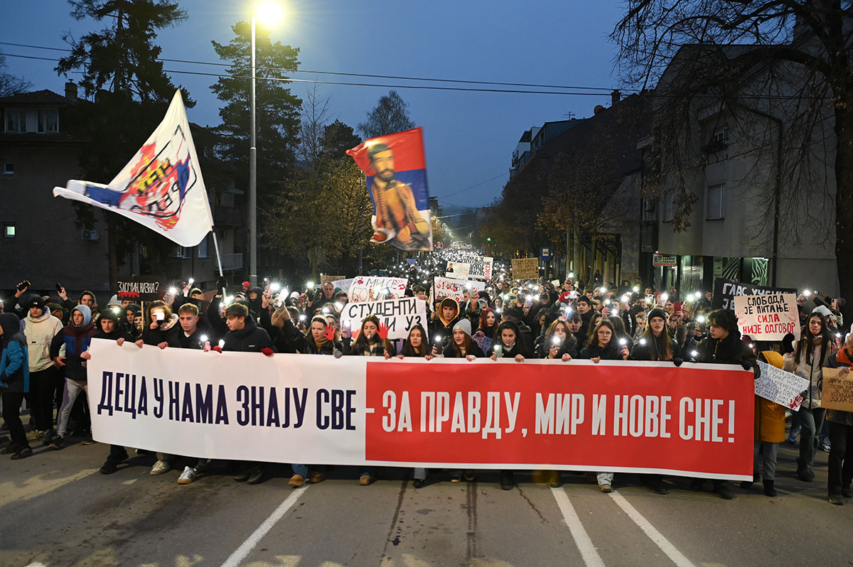 FOTO Dragan Krunić Objektiva.rs vesti Valjevo protest Gimnazijalci Bogojavljenje