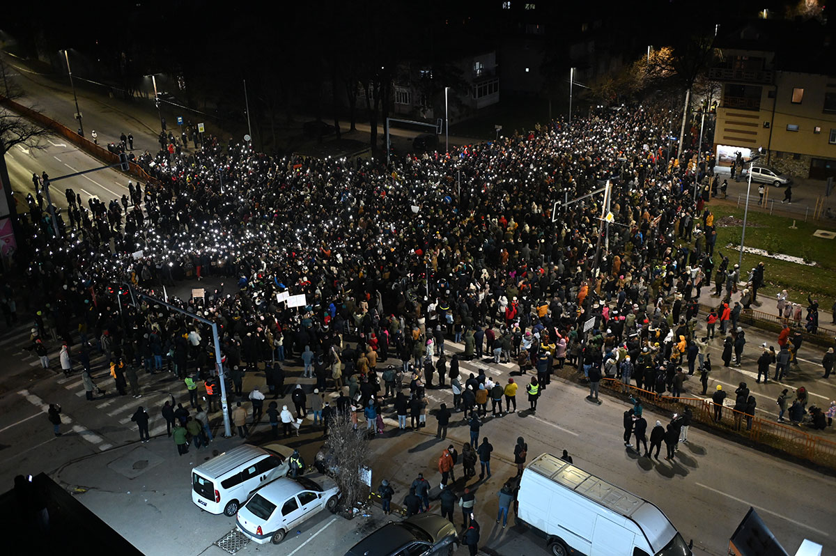 FOTO Dragan Krunić Objektiva.rs vesti Valjevo protest Gimnazijalci Bogojavljenje podrška prosveti i studentima