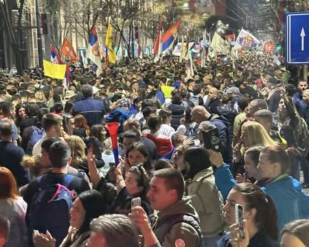 FOTO-Gavrilovic-14-03-2025-Terazije-Beograd-docek-studenata-i-srednjoskolaca