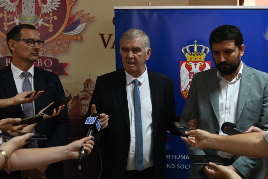FOTO Dragan Krunić Objektiva.rs 17 06 2025 načelnik Viktor Mićić, ministar Demo Beriša i gradonačelnik Lazar Gojković