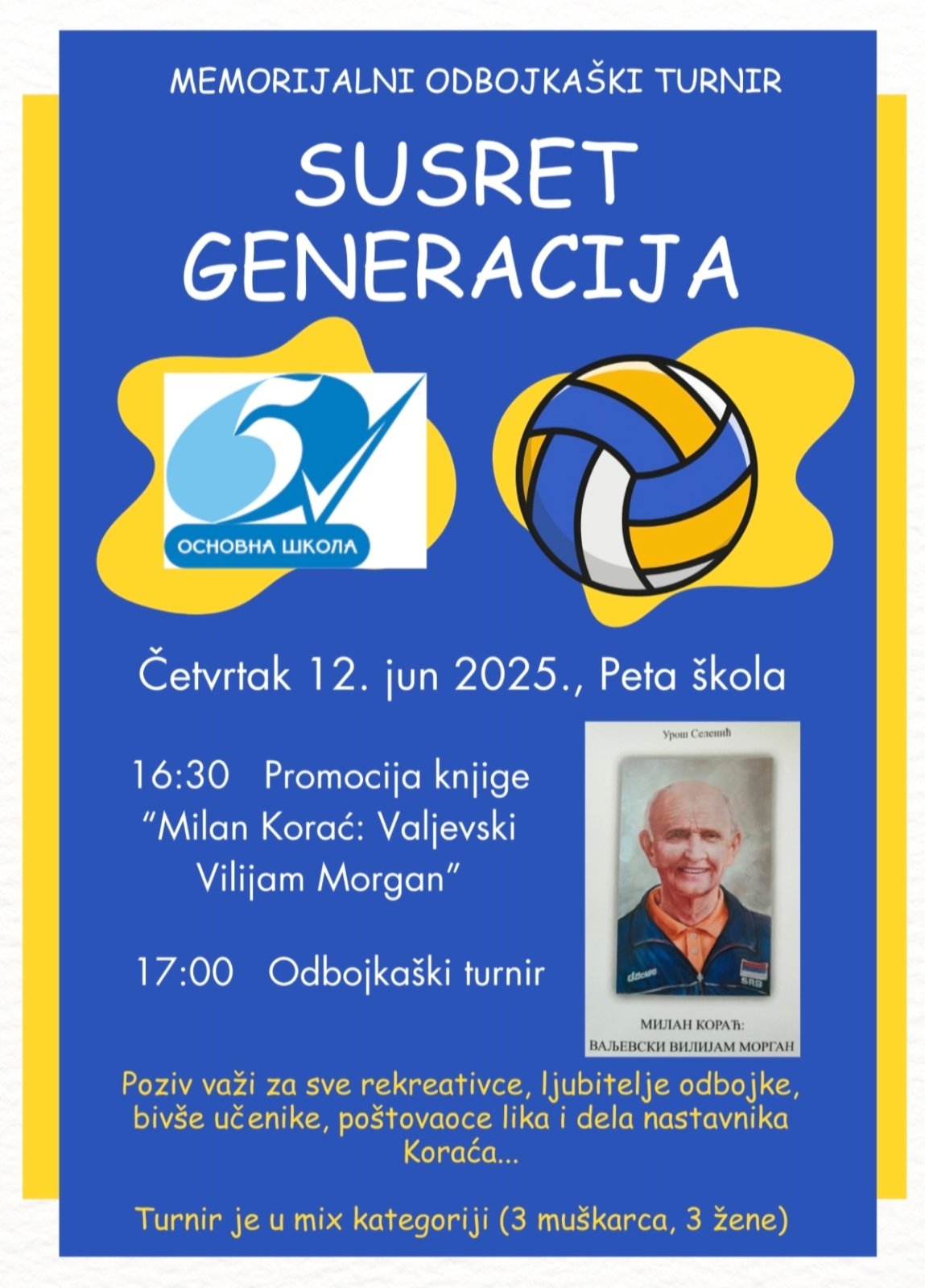 vizual izvor organizatori memorijalni odbojkaški turnir u čast prof. Milana Koraća 06 2025