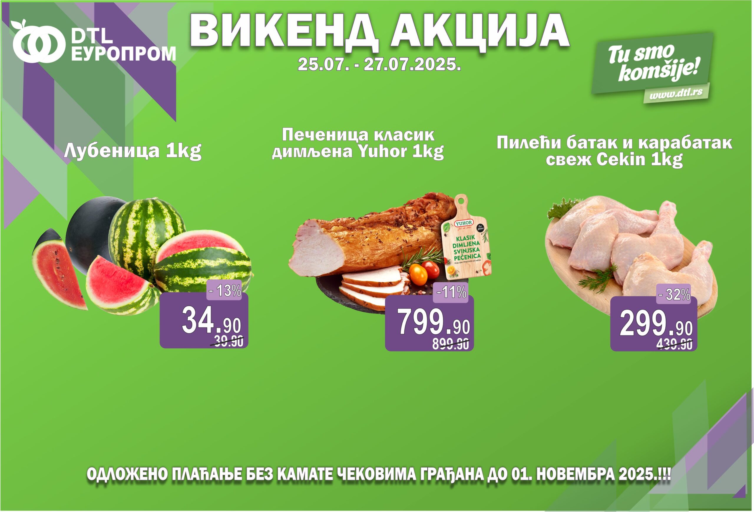 Vizual izvor Europrom Vikend akcija 25. - 27. 07. 2025.