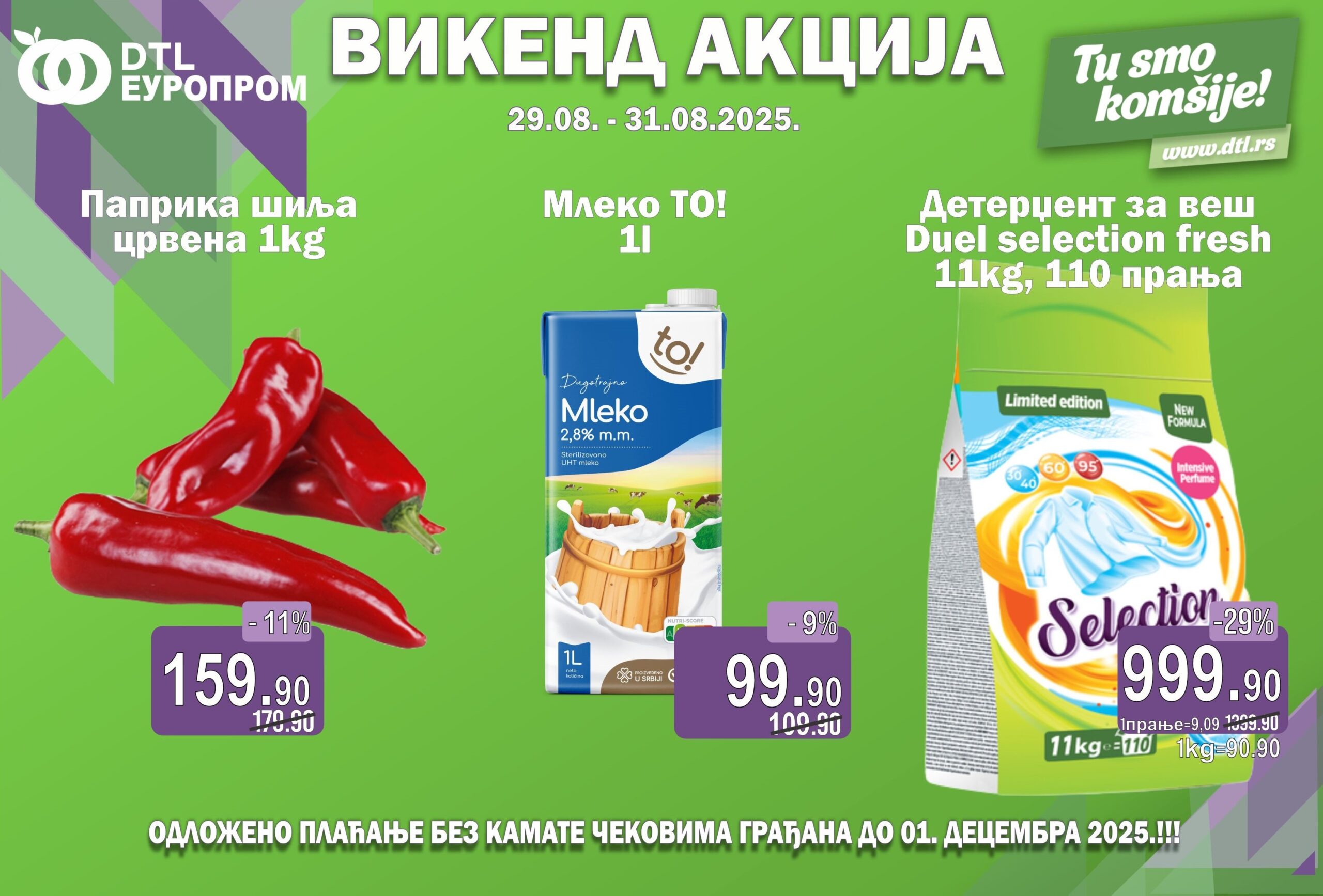 vizual izvor Europrom vikend akcija od 29 do 31 08 2025