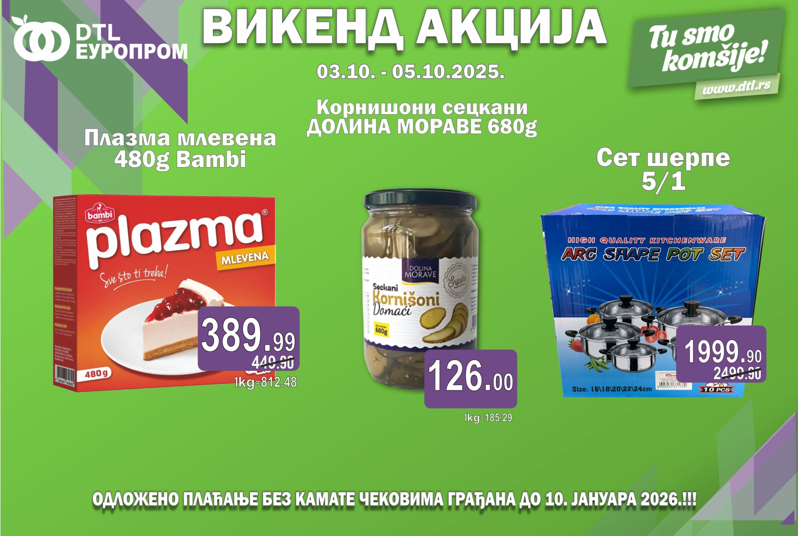 Vikend akcija 03.10. loznicke, valjevska posla, objektiva