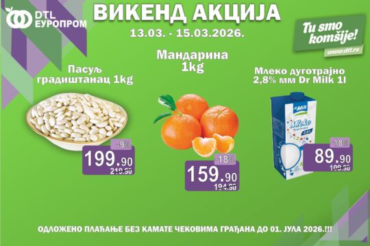 vizual izvor Europrom vikend akcija od 13 do 15 marta 2026 prenosi Objektiva.rs vesti Valjevo News Serbie Balkan EUrope