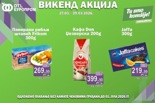 vizual izvor Europrom vikend akcija od 27 do 29 marta 2026 godine prenosi Objektiva.rs News Europe Balkan Serbie Valjevo