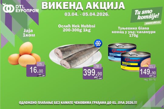 vizual izvor kompanija Europrom VIKEND AKCIJA 03.04. prenosi Objektiva News 03 04 2026 Europe Balkan Serbie Valjevo